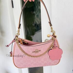 Coach Teri Shoulder Bag In Signature Canvas With Charms CEA20